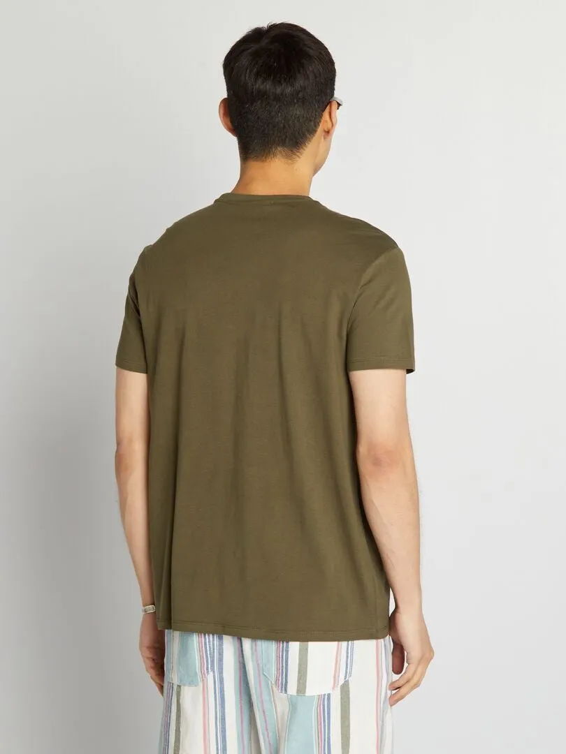 CAMISETA RECTA DE PUNTO LISA  KAKI