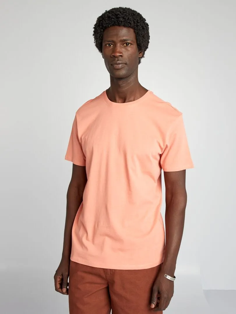 CAMISETA RECTA DE PUNTO LISA  NARANJA