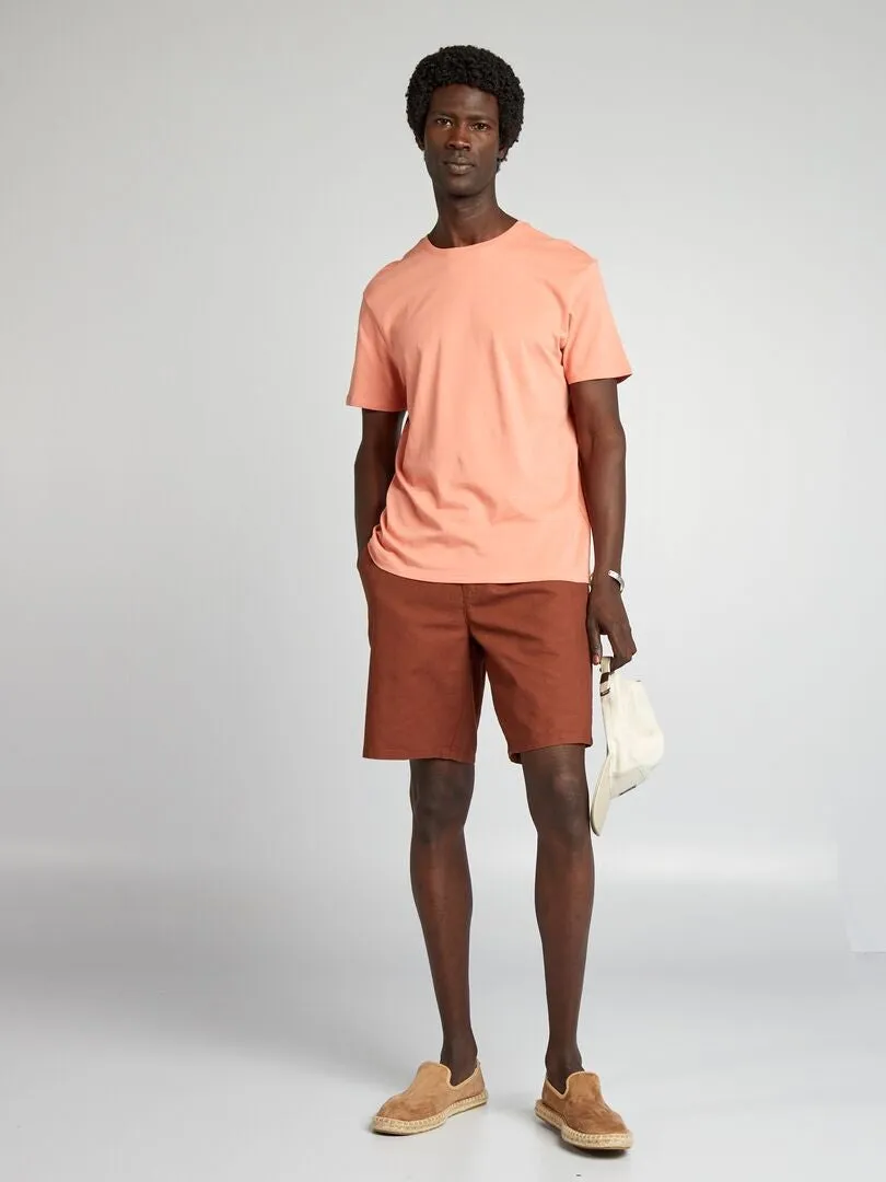 CAMISETA RECTA DE PUNTO LISA  NARANJA