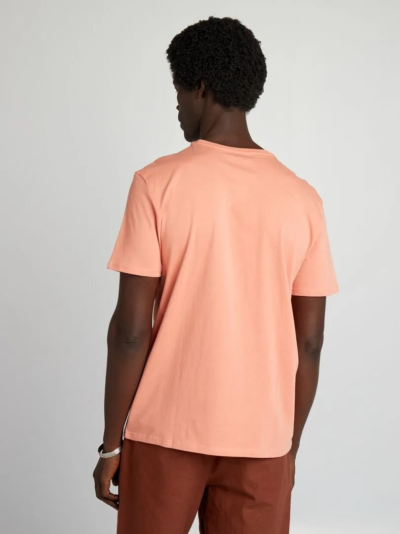 CAMISETA RECTA DE PUNTO LISA  NARANJA