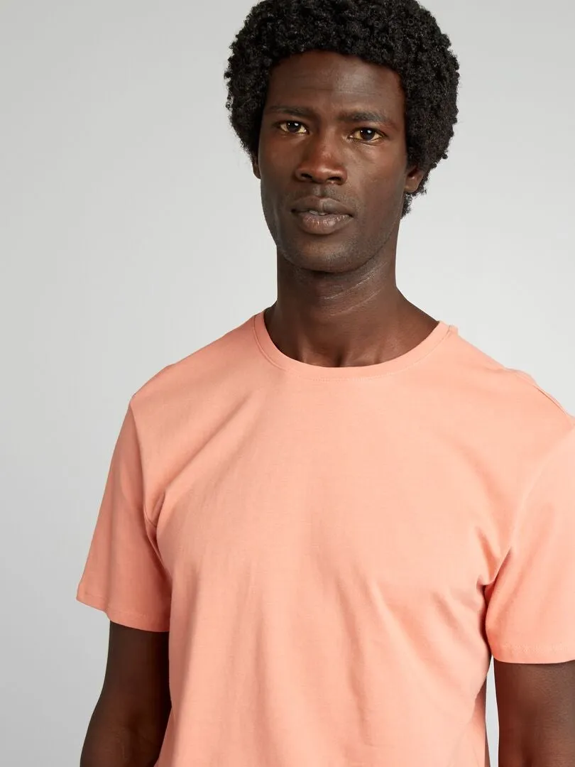 CAMISETA RECTA DE PUNTO LISA  NARANJA