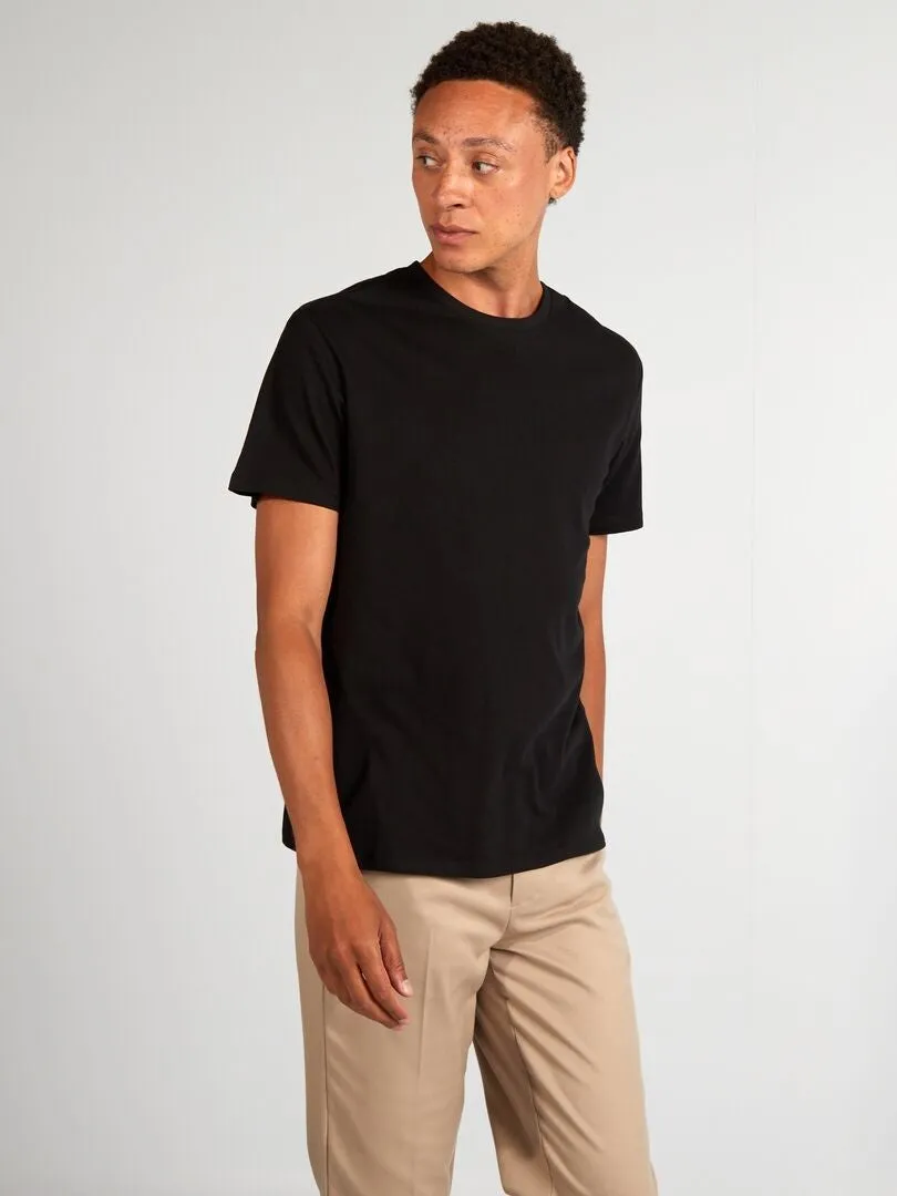 CAMISETA RECTA DE PUNTO LISA  NEGRO