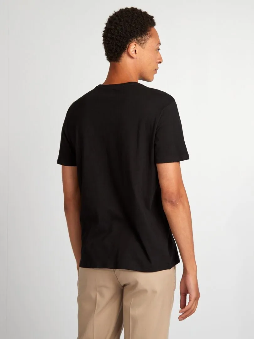 CAMISETA RECTA DE PUNTO LISA  NEGRO