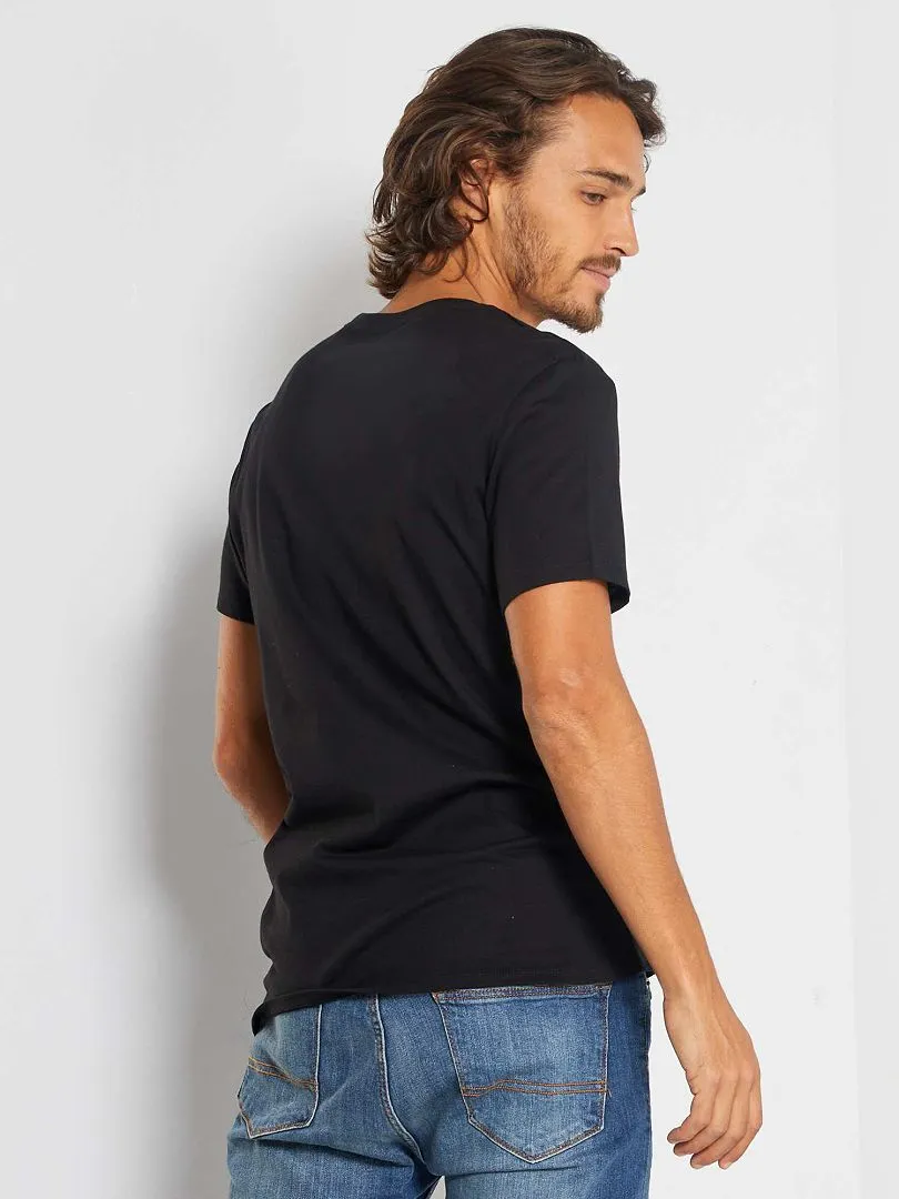 CAMISETA RECTA DE PUNTO LISA  NEGRO