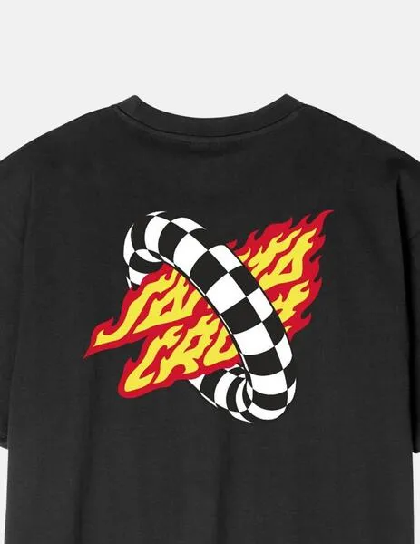 CAMISETA SANTA CRUZ GOAL FLAME  BLACK
