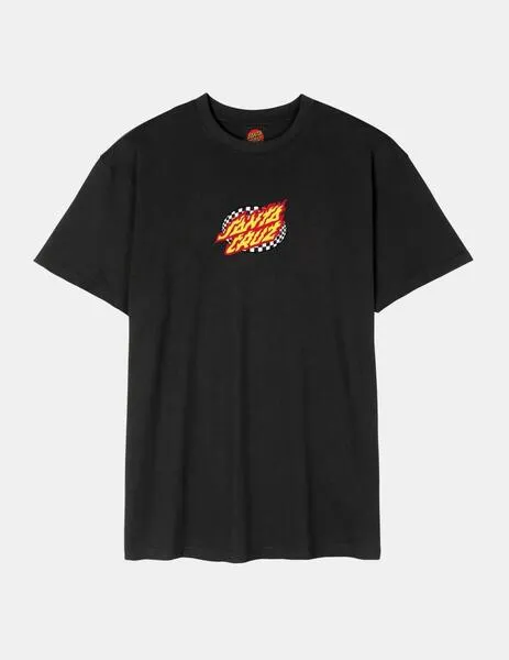 CAMISETA SANTA CRUZ OVAL CHECK FLAME FRONT  BLACK