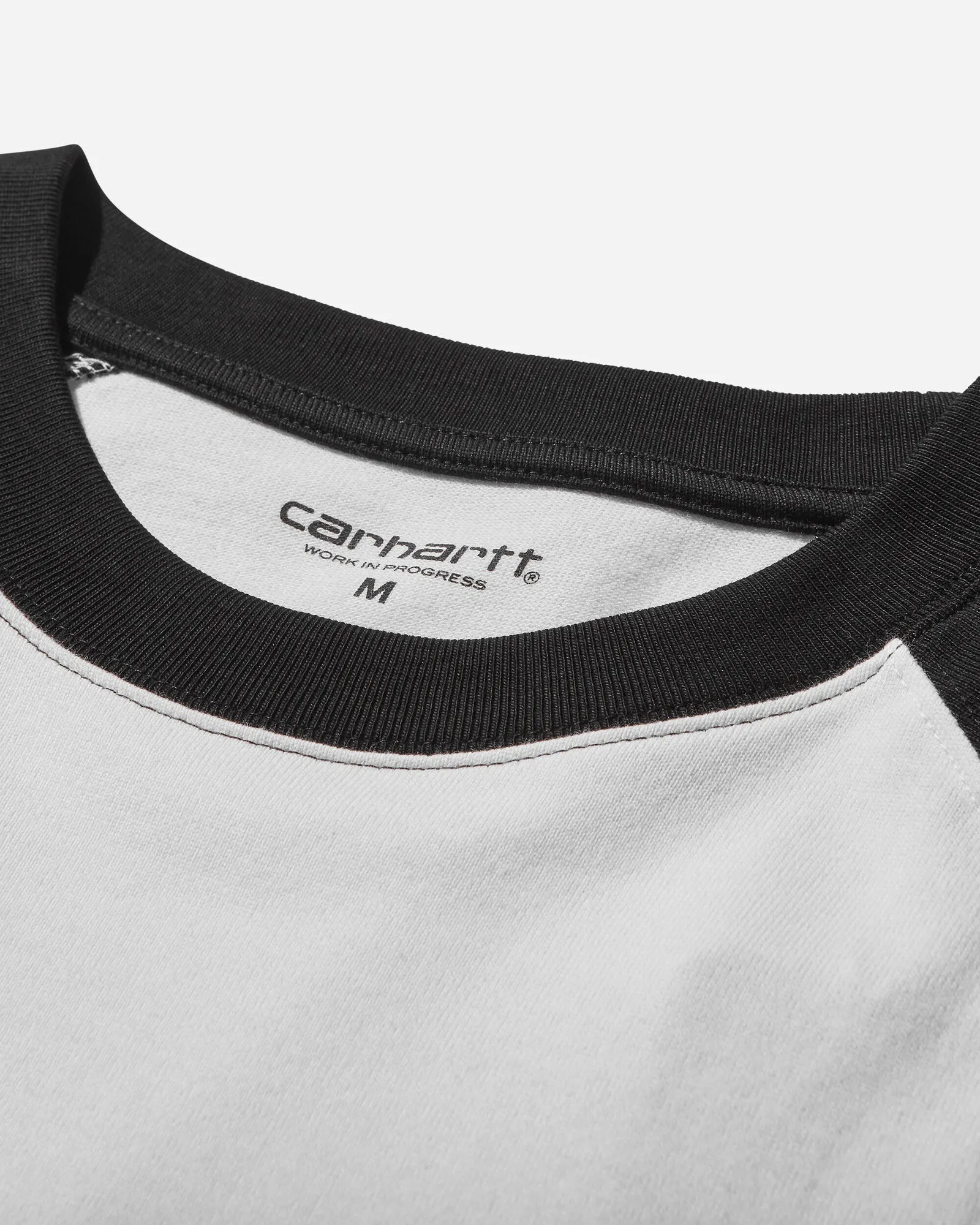 CARHARTT WIP BROWN DUCKS LONGSLEEVE BASEBALL TSHIRT WHITE / BLACK
