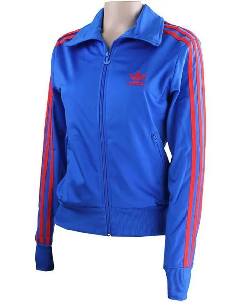 chaqueta adidas firebird tt azul/rojo mujer