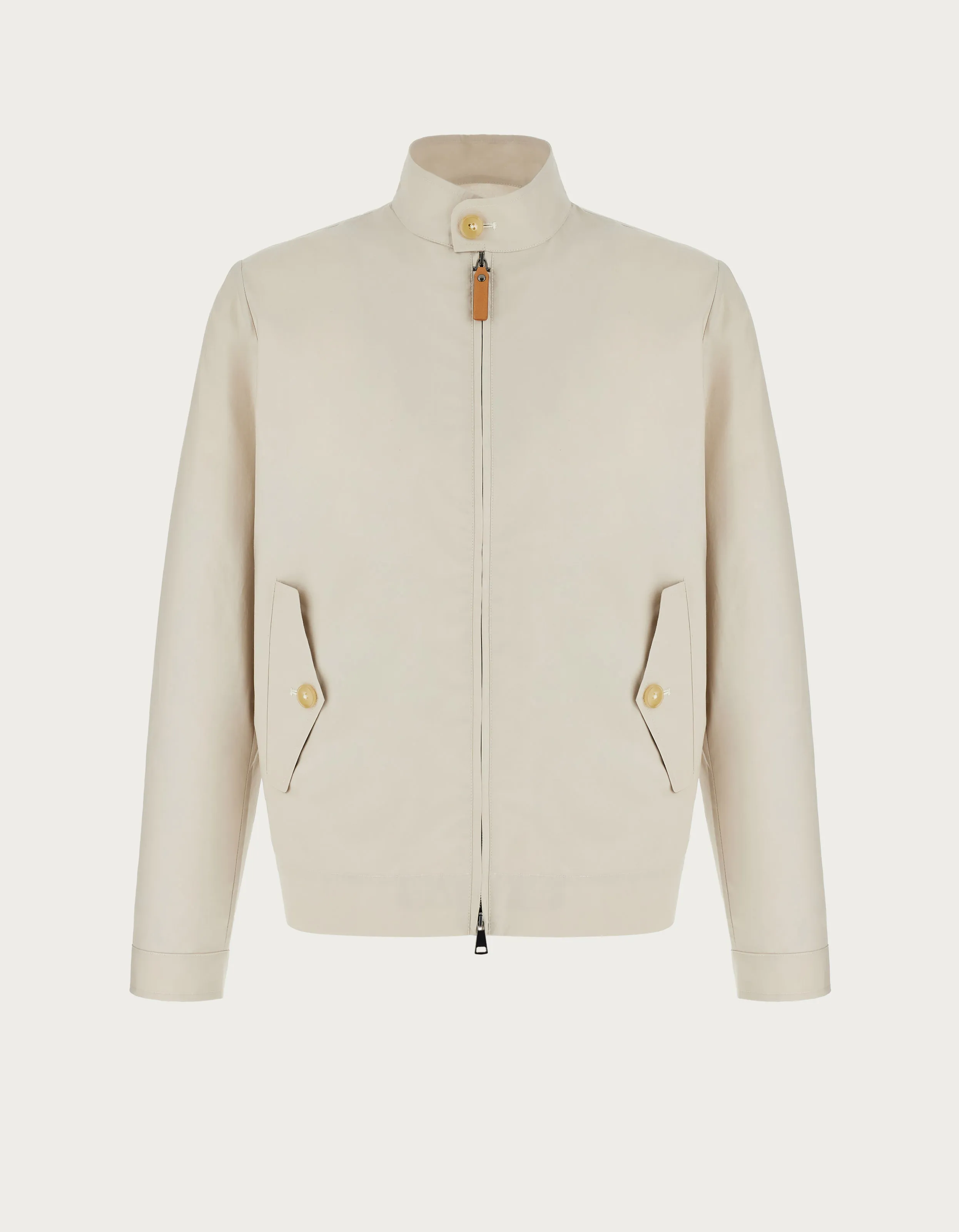 Chaqueta beige de algodón resinado 