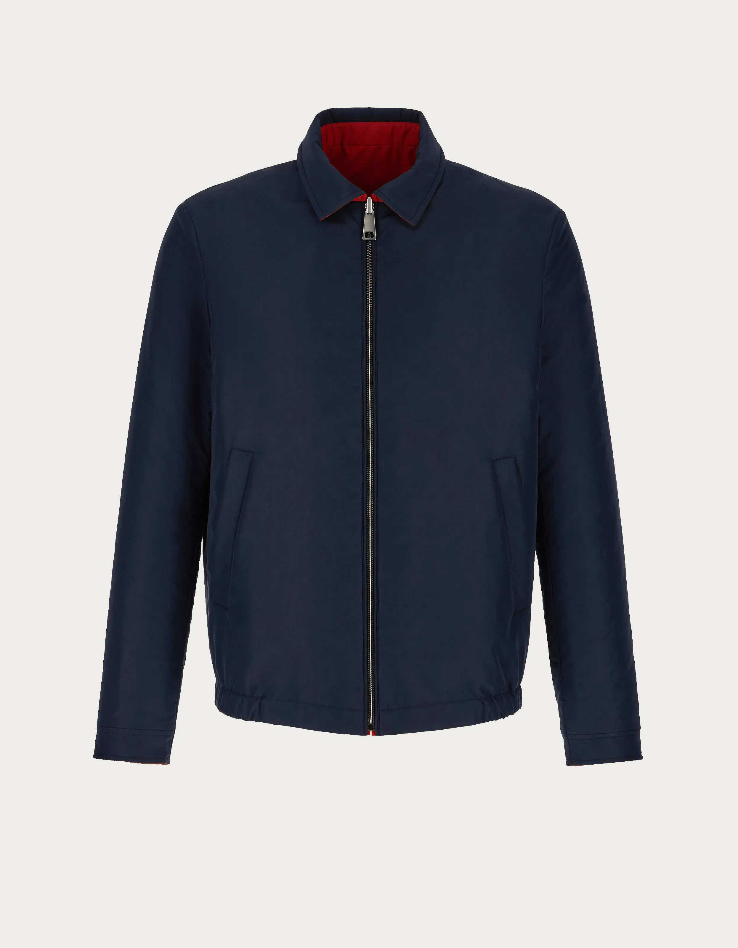 Chaqueta reversible en tejido técnico azul y rojo 