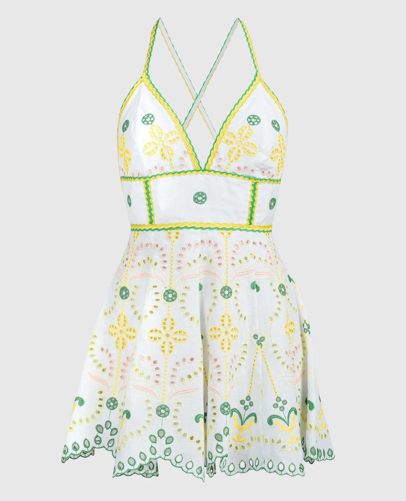 Charo Ruiz Cluzet white linen dress with embroidery
