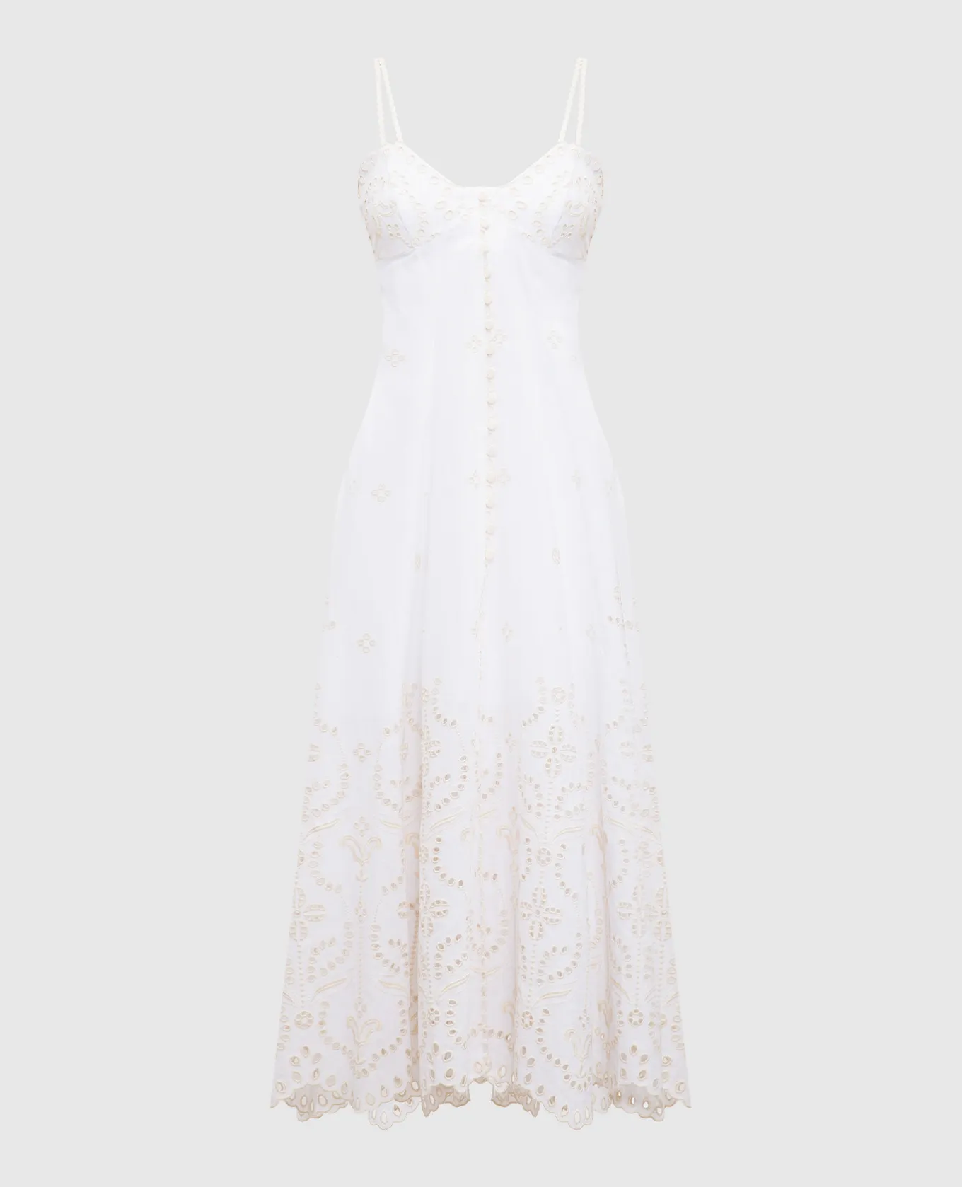 Charo Ruiz Mutti white linen dress with embroidery