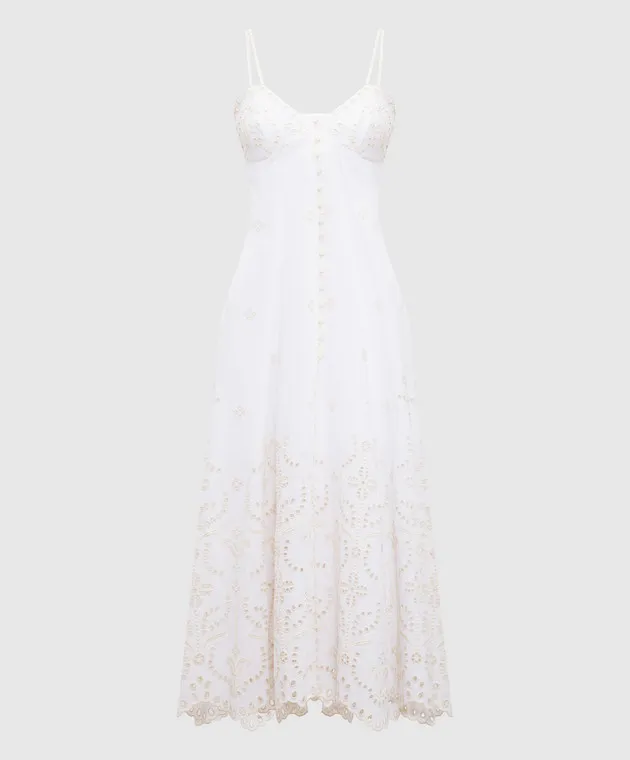Charo Ruiz Mutti white linen dress with embroidery
