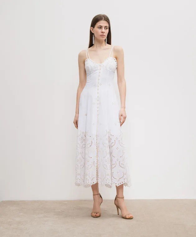 Charo Ruiz Mutti white linen dress with embroidery