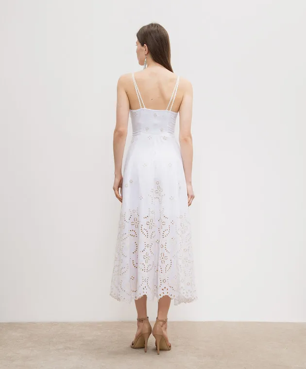 Charo Ruiz Mutti white linen dress with embroidery