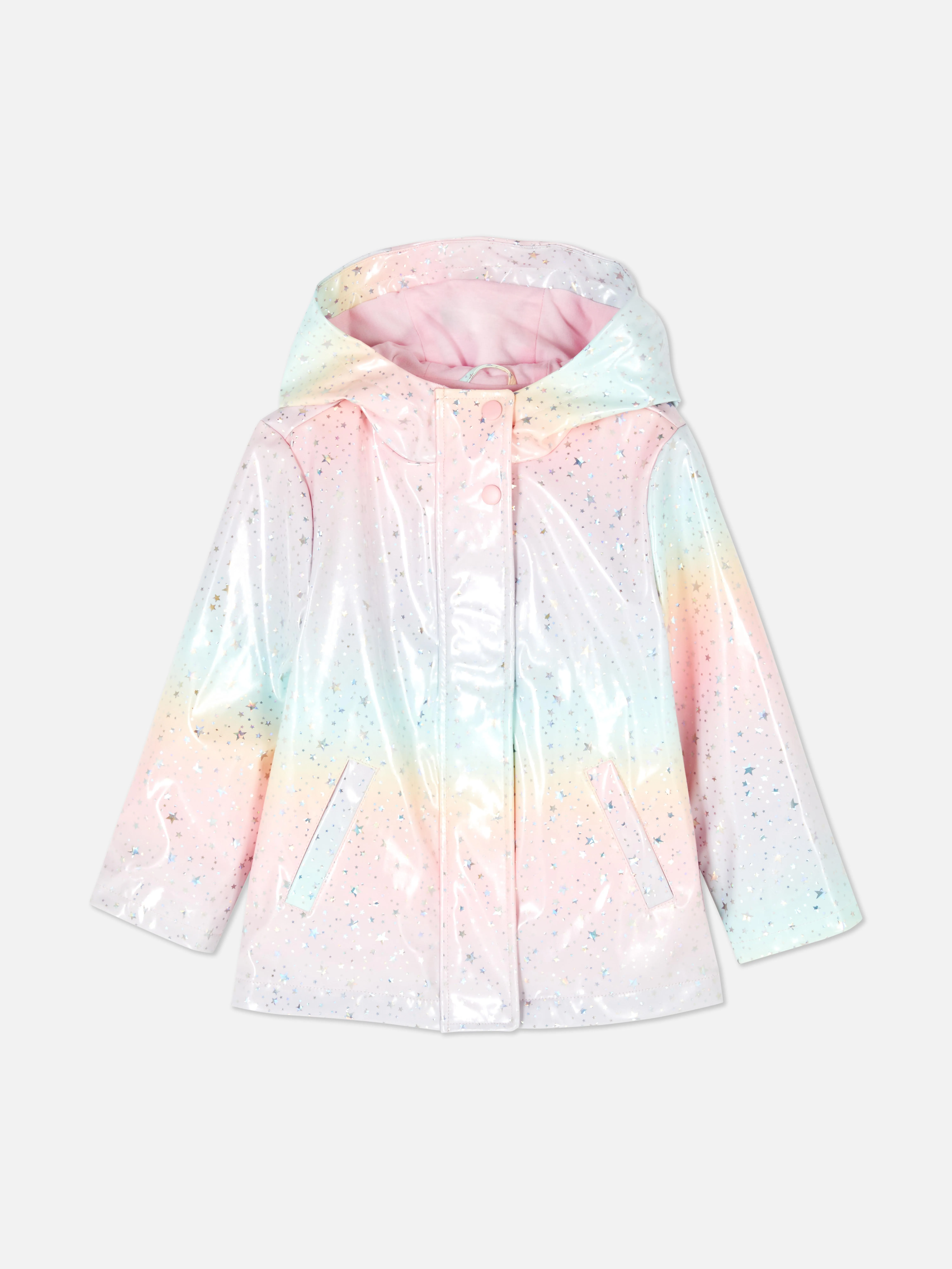 Chubasquero con capucha y estampado de estrellas