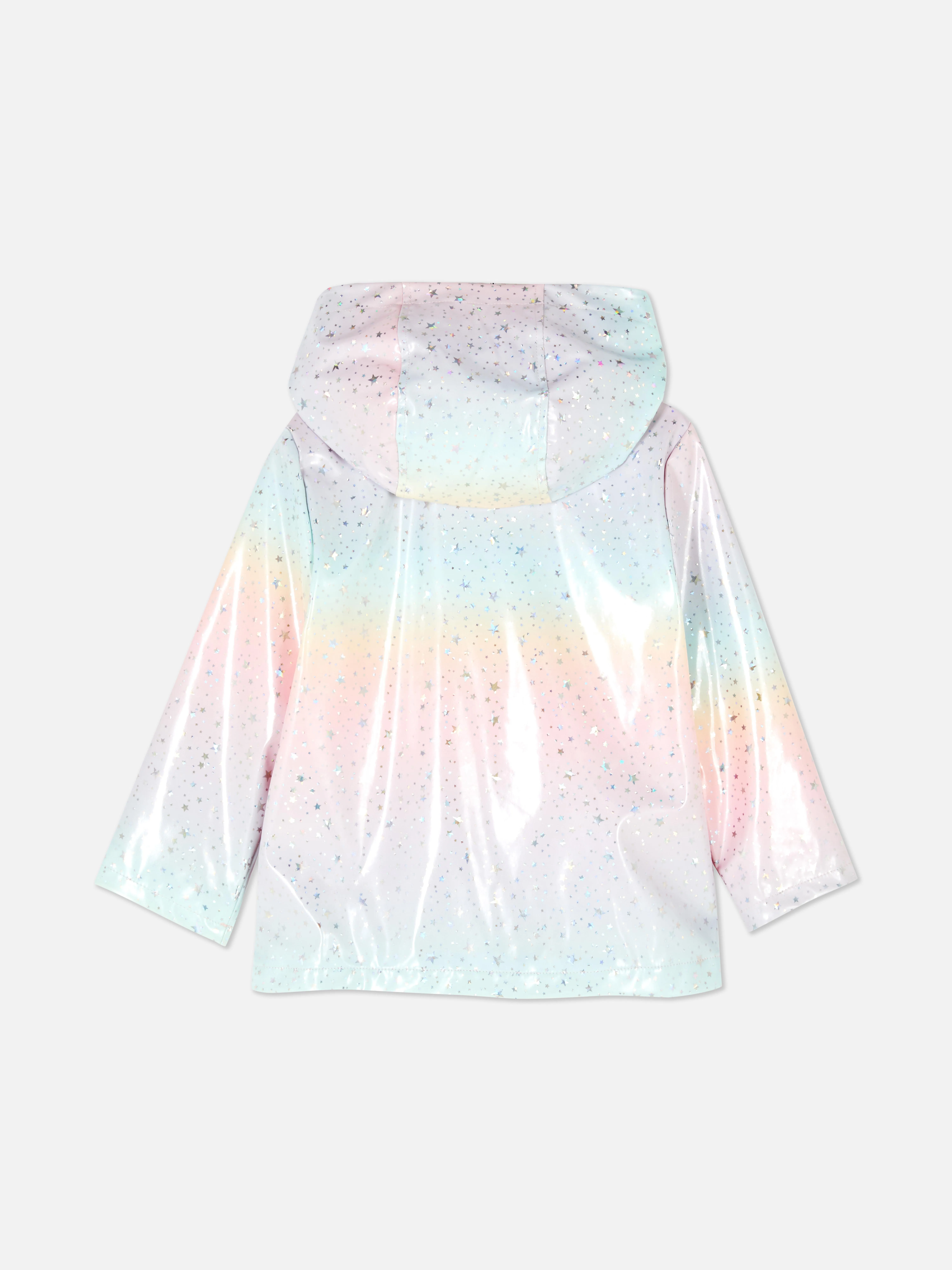 Chubasquero con capucha y estampado de estrellas