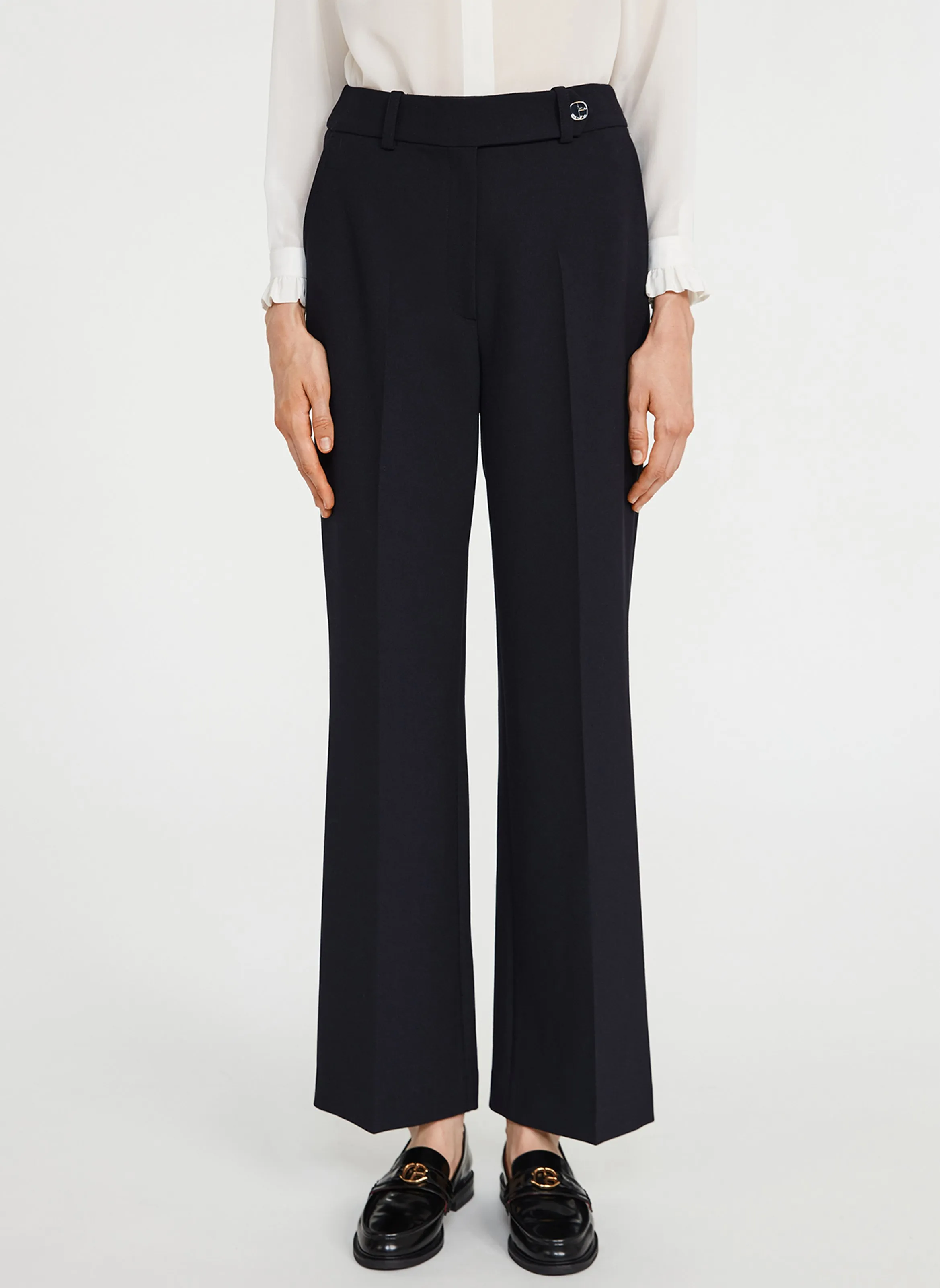 CLAUDIE PIERLOT Vaquero flare estilo chino en azul