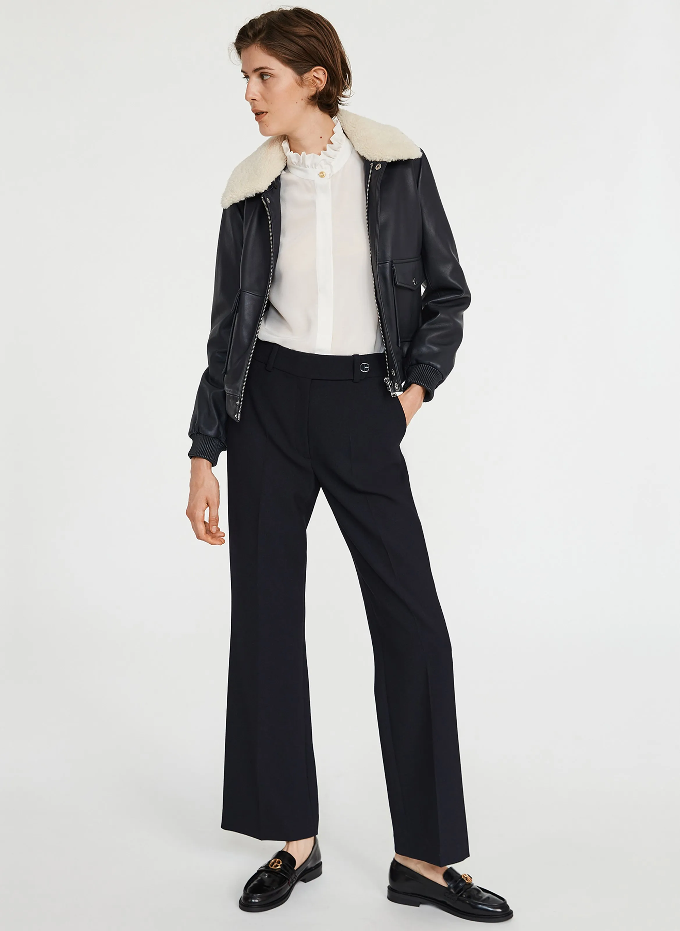CLAUDIE PIERLOT Vaquero flare estilo chino en azul