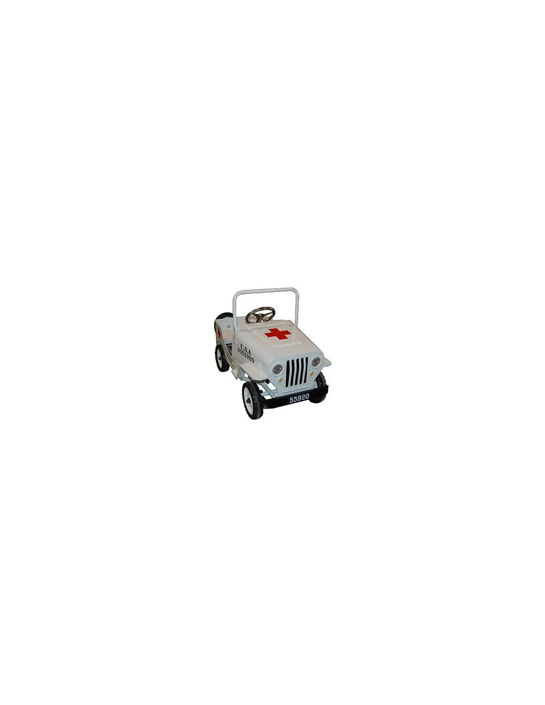 Coche a pedales Jeep Cruz Roja color blanco