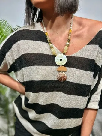 Collar Abalorios y Concha AVONLEA 80