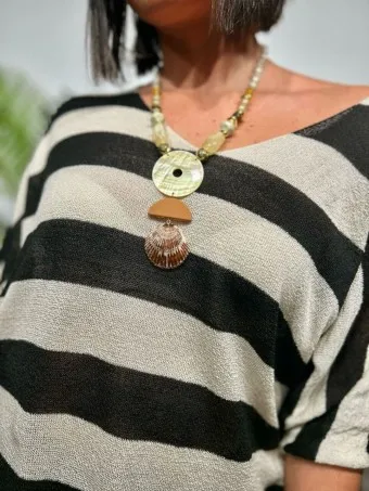 Collar Abalorios y Concha AVONLEA 80