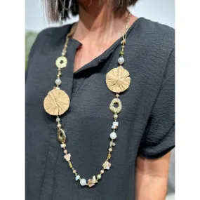 Collar Perlas y Rosetones KISSIMA Taupe 79
