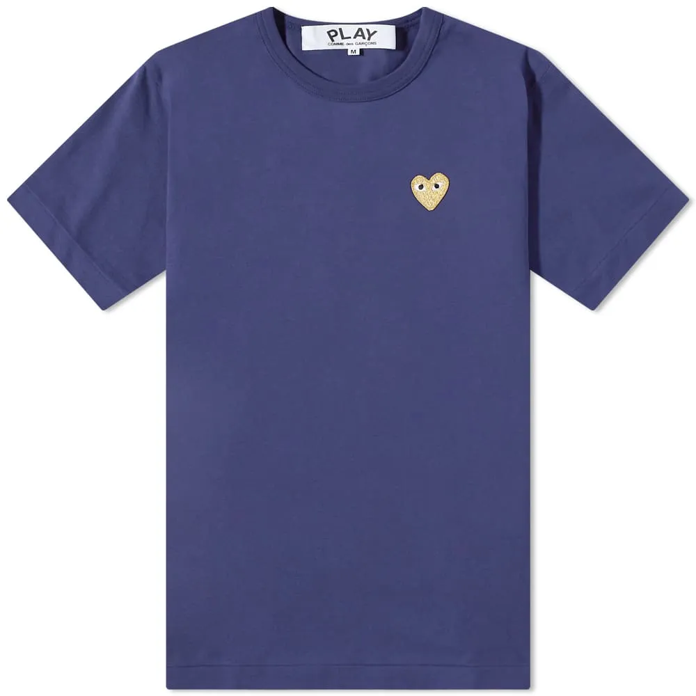 Comme des Garçons Play Gold Heart Logo Tee