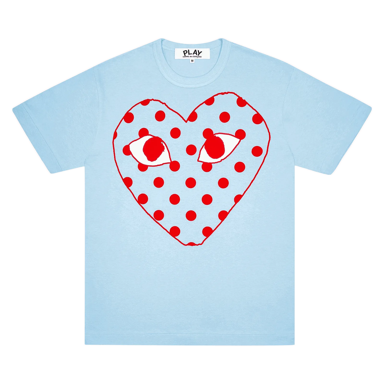 COMME DES GARçONS PLAY PASTELLE POLKA DOT LOGO TSHIRT