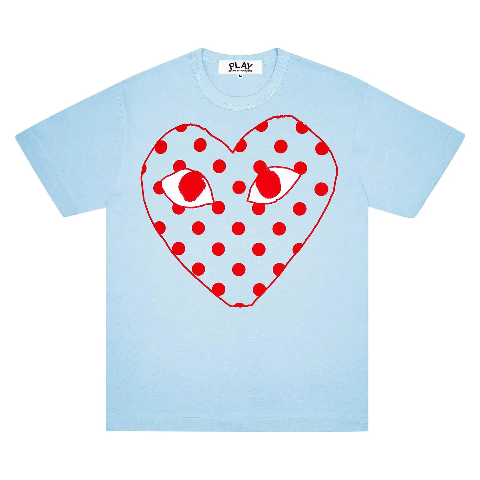 COMME DES GARçONS PLAY PASTELLE POLKA DOT LOGO TSHIRT