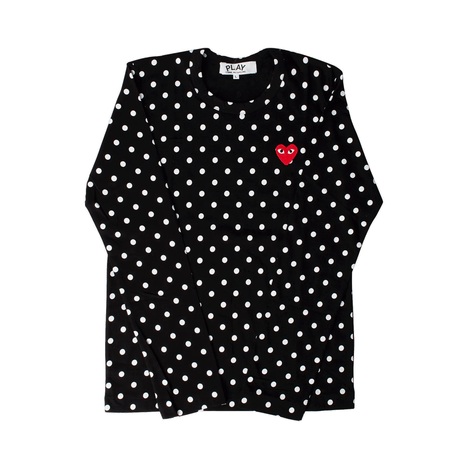 COMME DES GARçONS PLAY POLKA DOT HEART LOGO TSHIRT