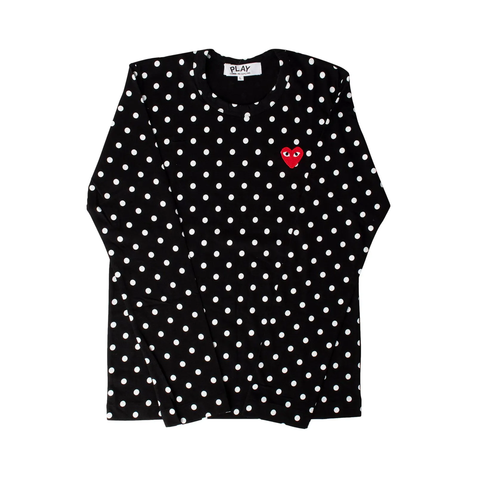COMME DES GARçONS PLAY POLKA DOT HEART LOGO TSHIRT