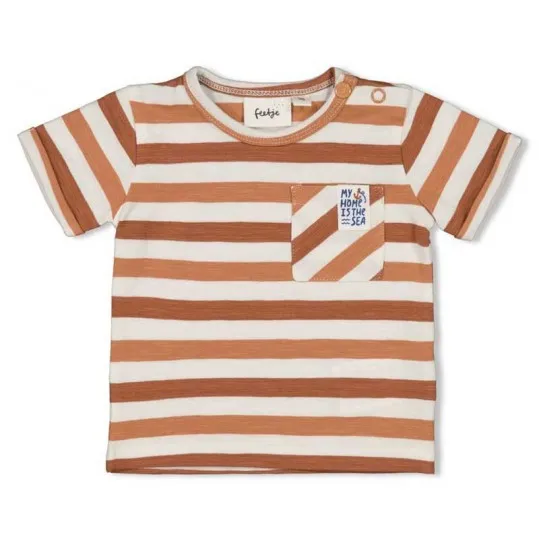 Conjunto bebé Feetje rayas marrónes