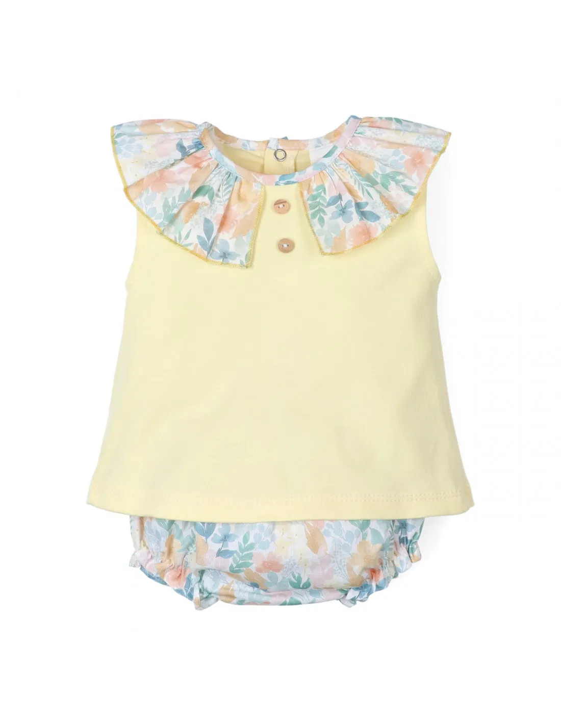 Conjunto camiseta y cubrepañal para niña Flora de Popys