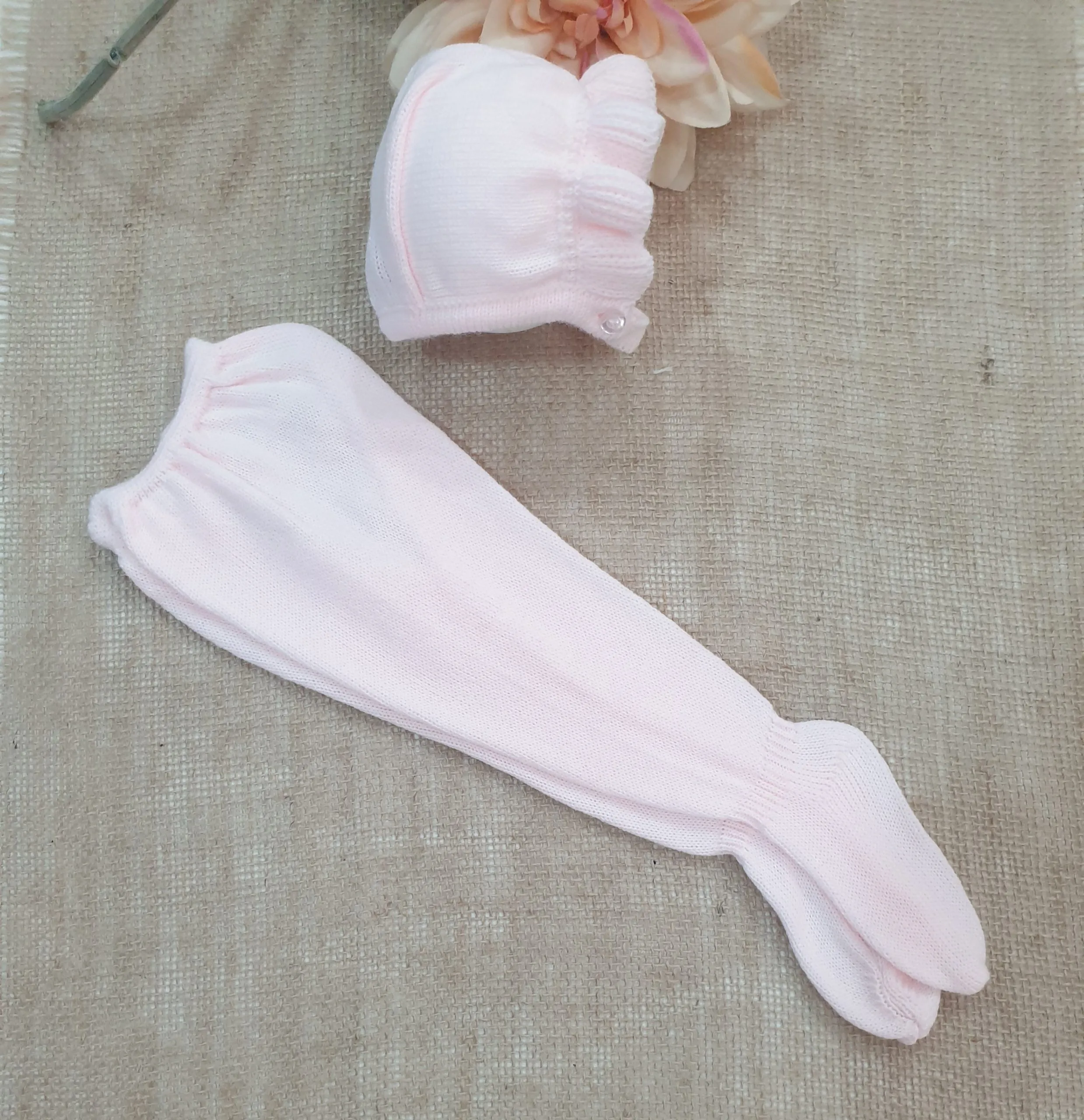 Conjunto punto bebé 3 Piezas R091227 Rosa bebé