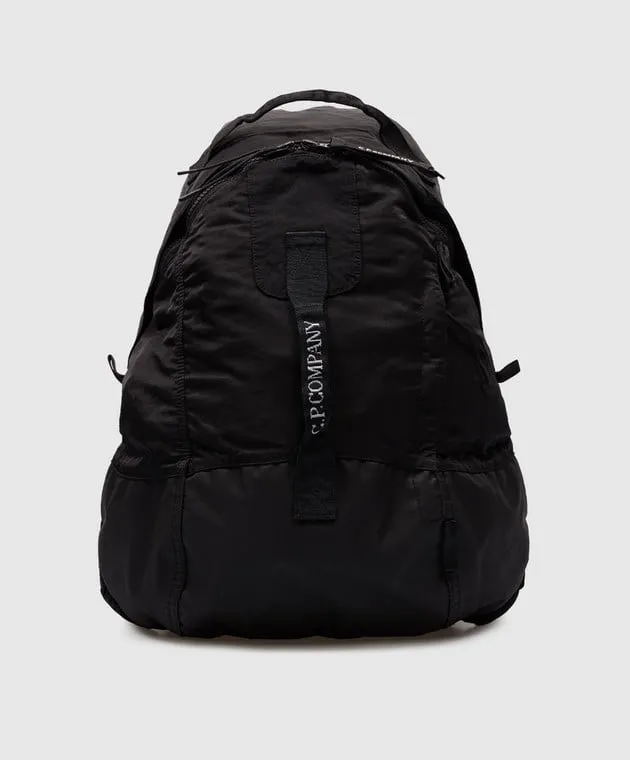 C.P. Company Black Nylon B backpack with logo
