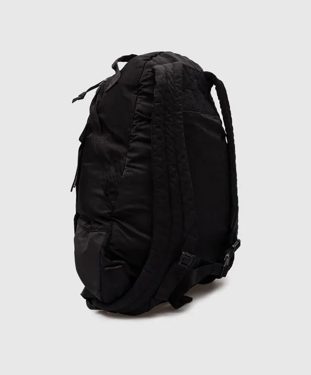 C.P. Company Black Nylon B backpack with logo