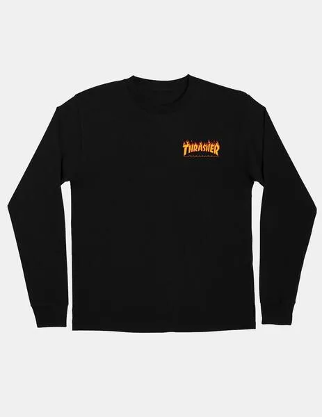CTA. SANTA CRUZ THRASHER FLAME DOT LS MIDWEIGHT  BLACK