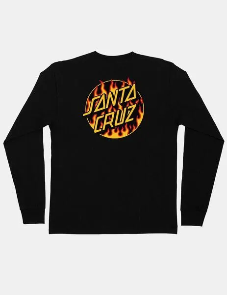 CTA. SANTA CRUZ THRASHER FLAME DOT LS MIDWEIGHT  BLACK