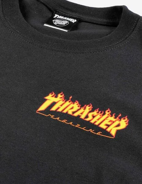 CTA. SANTA CRUZ THRASHER FLAME DOT LS MIDWEIGHT  BLACK