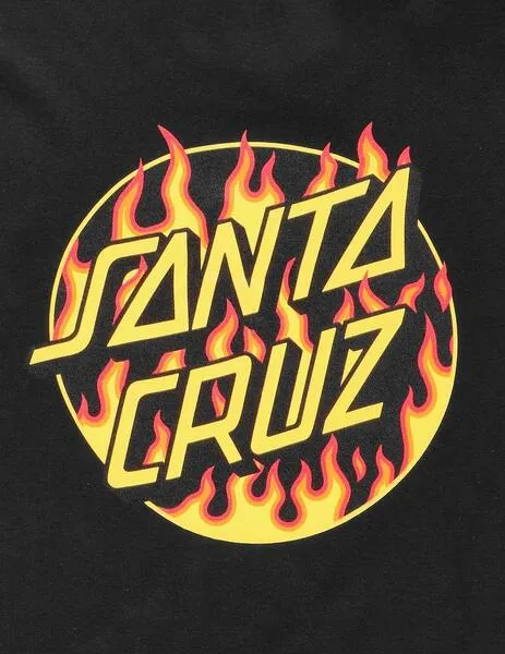 CTA. SANTA CRUZ THRASHER FLAME DOT LS MIDWEIGHT  BLACK