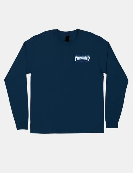 CTA. SANTA CRUZ THRASHER FLAME DOT LS MIDWEIGHT  NAVY