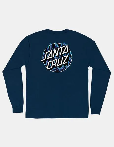 CTA. SANTA CRUZ THRASHER FLAME DOT LS MIDWEIGHT  NAVY