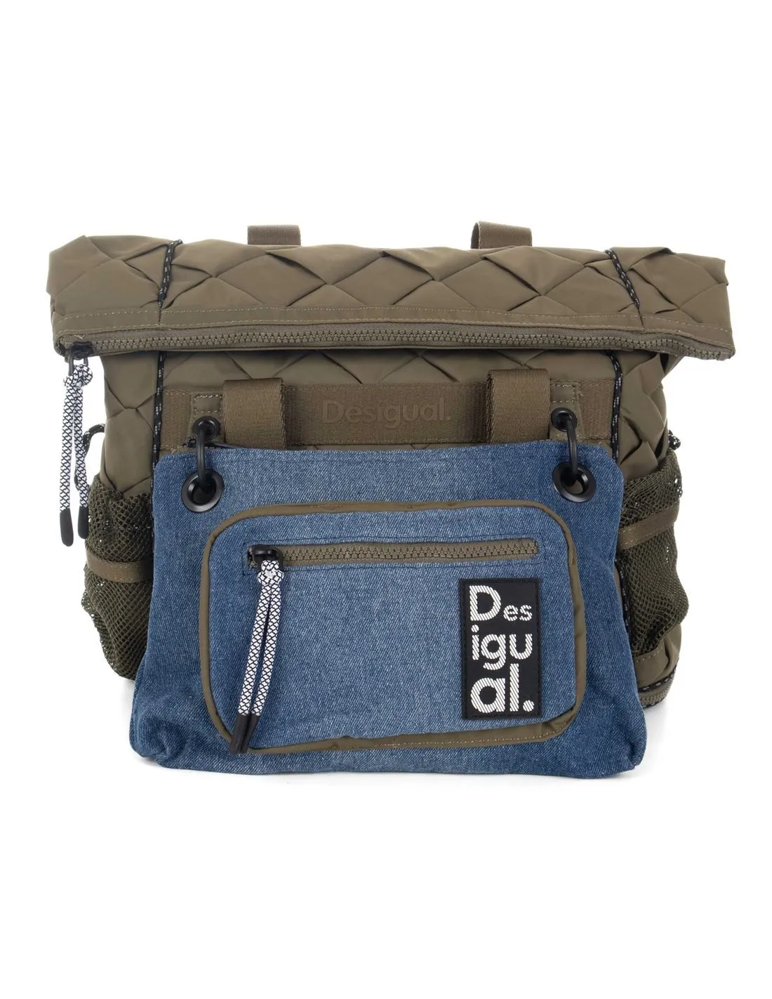DESIGUAL  MOCHILA VERDE MODULARIS BRAIDED VOYAGER 24WAKY06/4092 MUJER