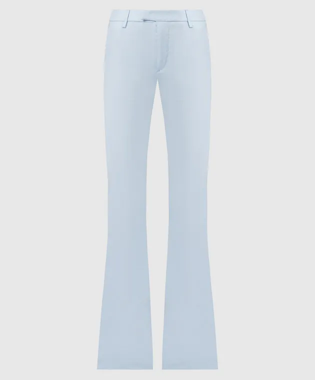 Dondup Blue Tina flared pants with linen