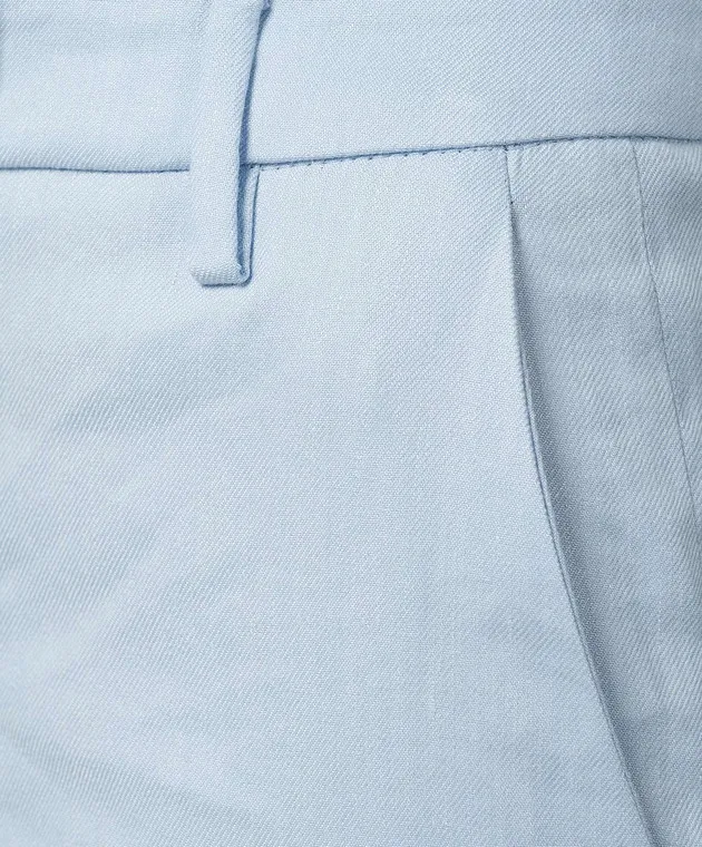 Dondup Blue Tina flared pants with linen