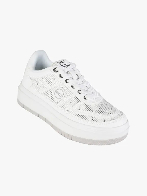 Enrico Coveri Sportswear Zapatillas de mujer con plataforma y pedrería.