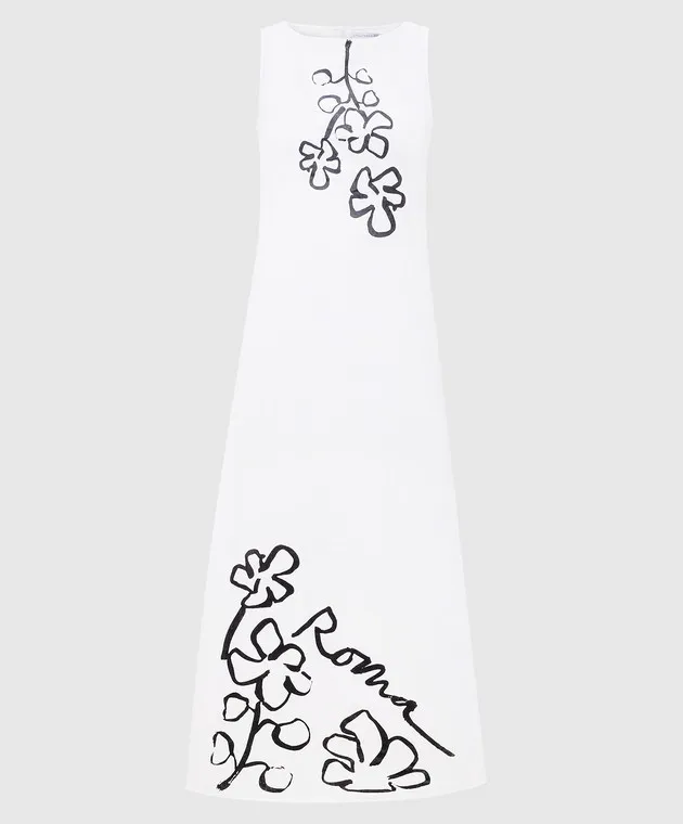 Faithfull Nahna Roma white printed linen dress