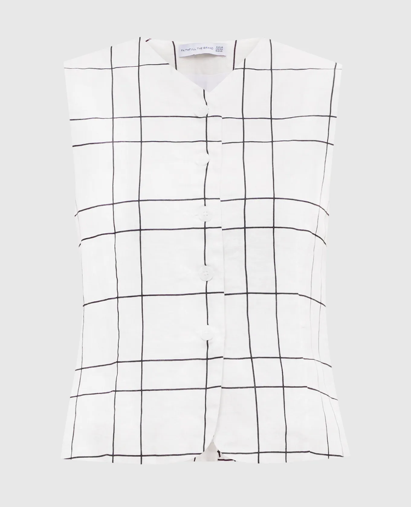 Faithfull White vest Genio Letizia made of checked linen