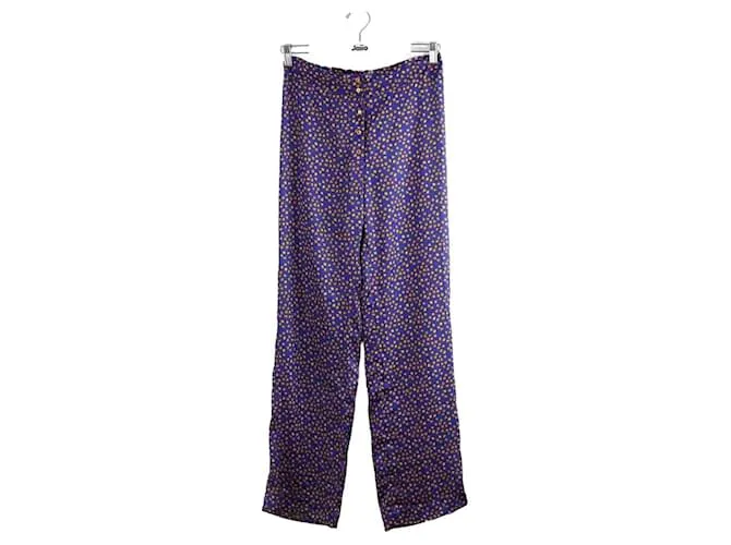 Heimstone Pantalón ancho de seda Azul 